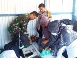 TNI-Polri Dampingi Posyandu di Kelurahan Labuang