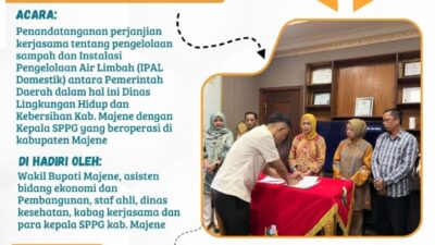 DLHK Majene Teken Kerja Sama Pengelolaan Sampah dan IPAL Domestik Bersama SPPG
