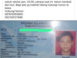 Nelayan Muda Asal Desa Palipi Soreang Dilaporkan Hilang Saat Melaut, Pencarian Terus Dilakukan